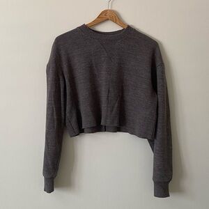 Zara Gray Ribbed Sweater Cropped M